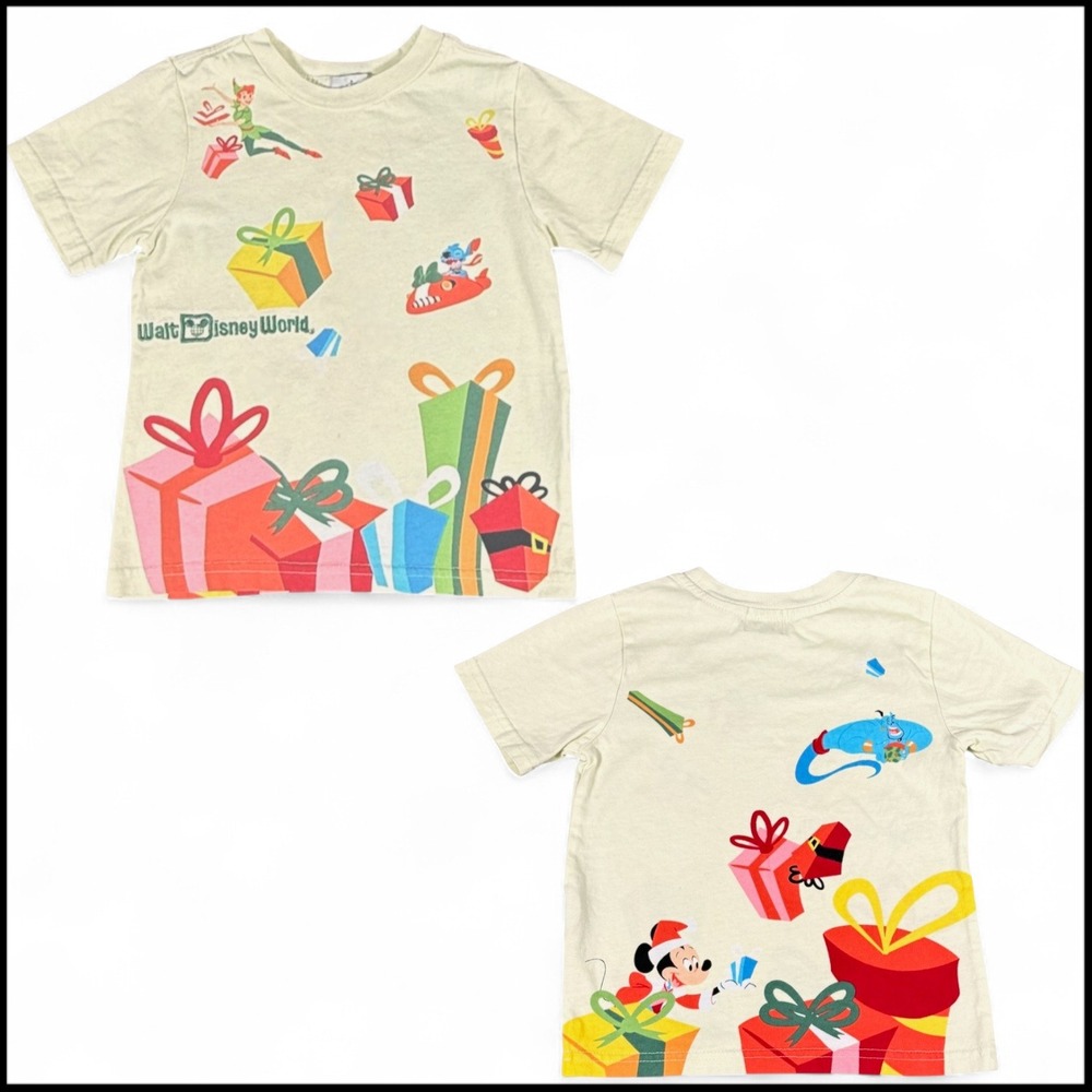 Walt Disneyworld Embroidered Tee YTH XS 4 Christmas Gift Party Peter Pan Stitch‎